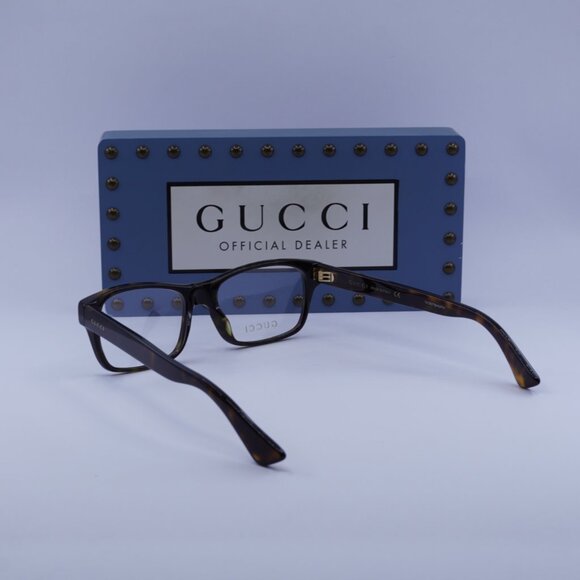 Gucci GG0006O 009 Rectangle Eyeglasses - Havana 55mm - Picture 7 of 10
